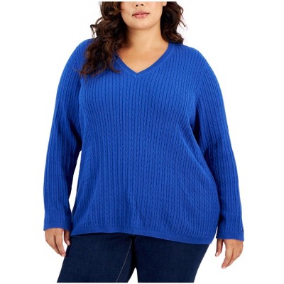 Tommy Hilfiger Womens Cable-Knit Knit Sweater