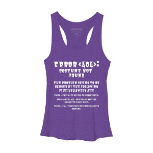 Women's Design By Humans Halloween Error 404 Costume Not Found Apparel, Funny Geeky By khaledned99 Racerback Tank Top - 1 of 3