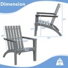 Costway Outdoor Wooden Adirondack Chair Patio Lounge Chair w/ Armrest - 2 of 4