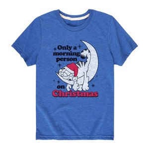 Boys' - Garfield - Only A Morning Person On Christmas Short Sleeve Graphic T-Shirt - 1 of 4