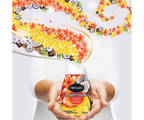Renuzit Plumeria Coconut &#38; Pineapple Scent Swirls Gel Air Freshener - 7oz
