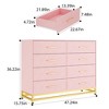 Pink 6-Drawer Tall Dresser ¨C 28.7" H Space-Saving Storage Organizer with Soft-Close Glides & Anti-Tip Kit for Bedroom & Closet - 3 of 4