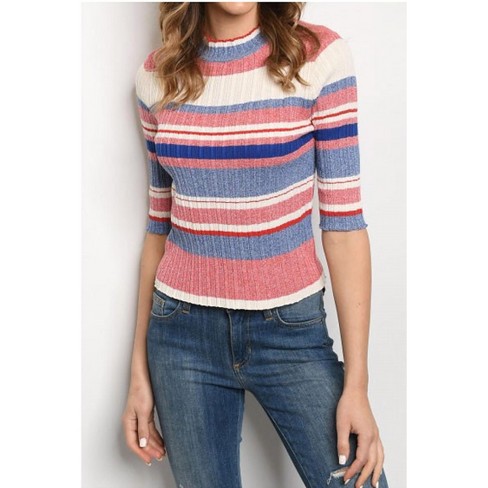 Women's Striped Turtleneck Sweater - GILLI - image 1 of 1