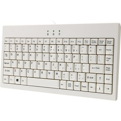Adesso EasyTouch AKB-110W Mini Keyboard - USB, PS/2 - 87 Keys - White
