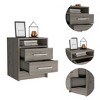 Gulches Light Grey 2-Drawer Nightstand with Open Shelf for Stylish Bedroom Storage - 3 of 4