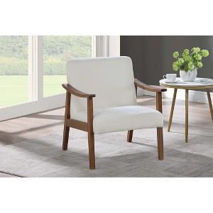 Upholstered Accent Chair with Wooden Frame, Sloped Arms and Removable Back Cushion - 1 of 4