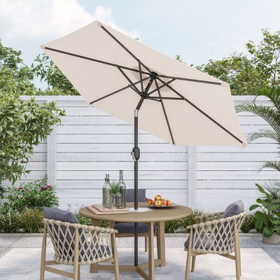 Sonkuki 7.5 ft Outdoor Patio Market Umbrella w/ Crank, Push Button Tilt,  UV-Resistant Canopy