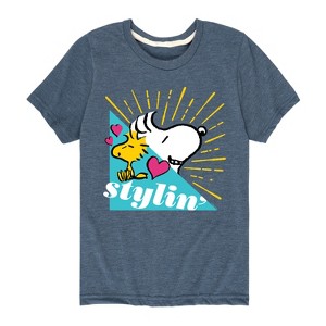 Boys' - Peanuts - Snoopy Woodstock Stylin Short Sleeve Graphic T-Shirt - 1 of 4