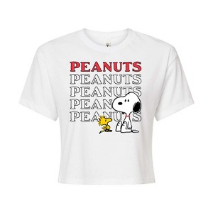 Women's - Peanuts - Snoopy Woodstock Cropped Graphic T-Shirt - 1 of 4