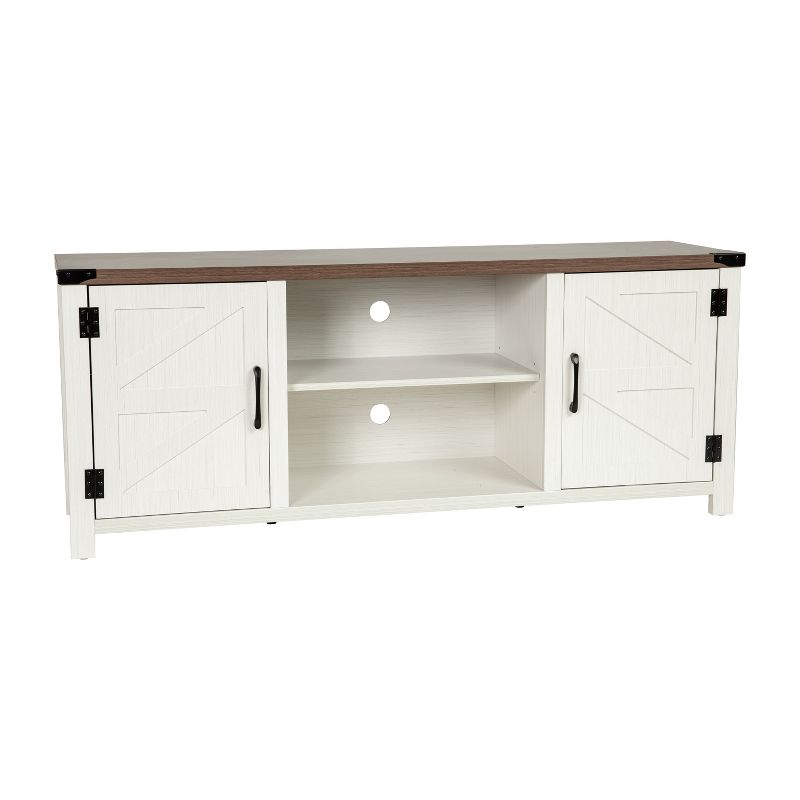 Emma and Oliver 59 Inch Barn Door TV Stand Fits up to 65" TV's with Adjustable Shelf, 1 of 13