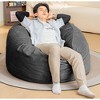 Chic Crate-Bean Bag Recliner Sofa – 4ft Velvet Plush Memory Foam Lounge Chair with Removable Cushion, Adults Multi-Room Lounge - 3 of 4