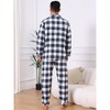 INSPIRE CHIC Men's Two Pieces Long Sleeve  Button Down Checked Plaid Pajamas Set - 3 of 4