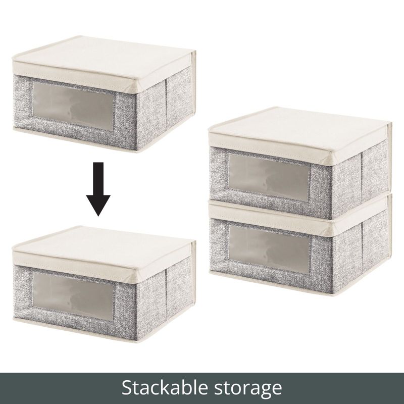mDesign Medium Fabric Closet Storage Box with Front Window/Lid, 5 of 10