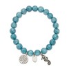 Chisel Stainless Steel Antiqued and Seahorse and Tree of Life 8mm Blue Dyed Jade Beaded Stretch Bracelet - 2 of 4