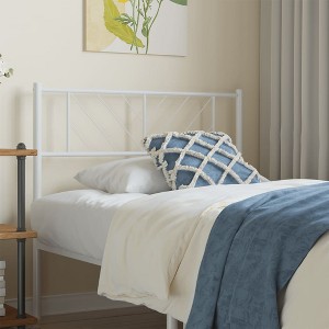 vidaXL Classy White Metal Headboard – Robust Steel Construction, Stable Metal Legs, Great Back Support, Suitable for 39.4" Mattress Width - 1 of 4