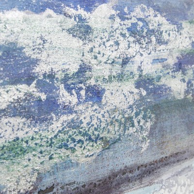 Large Blue and Gray Abstract Landscape Canvas Painting