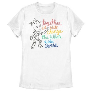 Women's Guardians of the Galaxy Groot Together We Will Change the World T-Shirt - 1 of 4