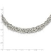 Black Bow Jewelry 6.5mm Sterling Silver Hollow Graduated Byzantine Chain Necklace, 17 In - 3 of 4