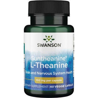 Swanson Suntheanine L-Theanine 100 mg 60 Veggie Capsules