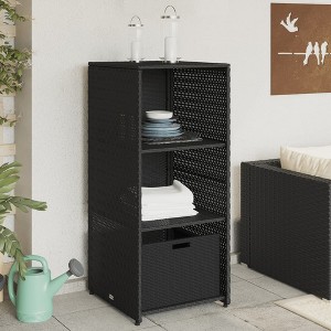 Garden Storage Cabinet PE rattan 19.7x21.7x45.3 in  vidaXL - 1 of 4