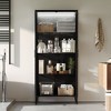 FUFU&GAGA FUFU&GAGA70.9“H Bookshelf Bookcase Display Curio Cabinet Pantry Tempered Glass Showcase Cabinet for Living Room Metal, Wood & LED - 3 of 4