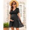 Clearlove Women's Dress V Neck Short Sleeve Polka Dot Midi Maternity Dress Summer Casual - 3 of 4