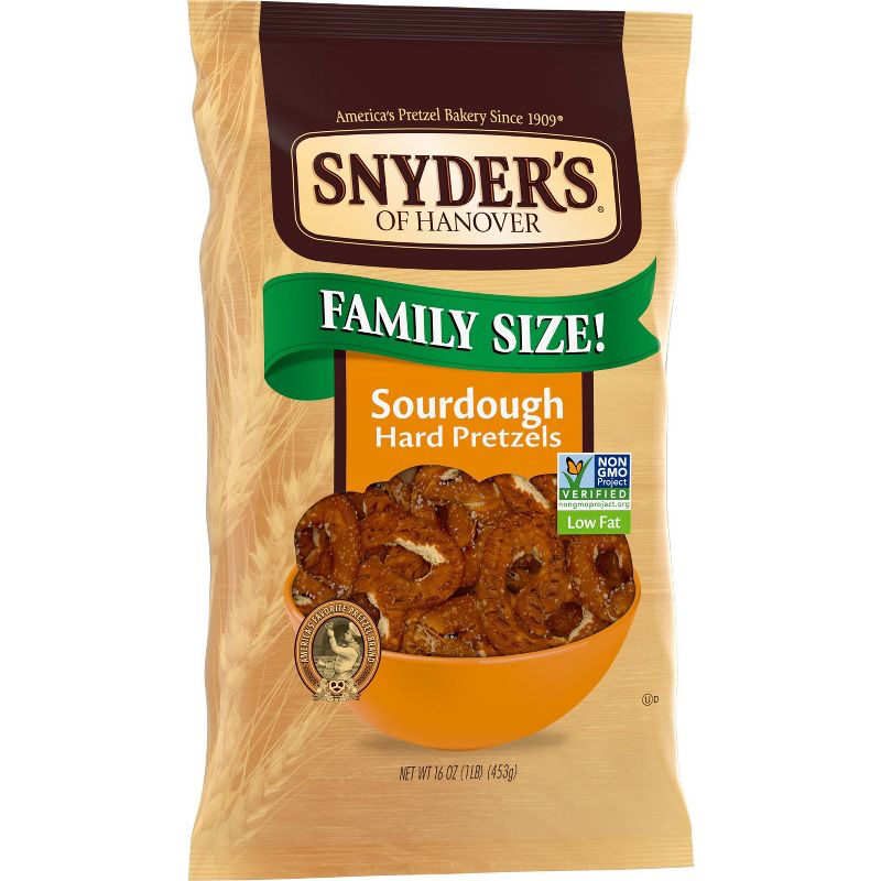 Snyder&#39;s of Hanover Pretzels Sourdough Hard Pretzels Family Size - 6oz, 6 of 9