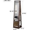 360° Swivel Jewelry Cabinet Rotatable Vanity Mirror Jewelry Storage Organizer With Key For Living Room Bedroom brown - 2 of 4
