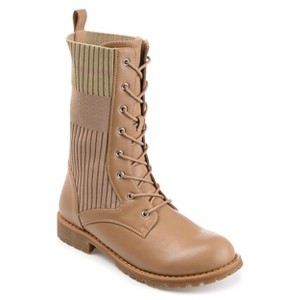 Journee Collection Women's Melei Round Toe Block Heel Combat Booties - 1 of 4