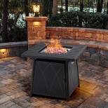 28" Outdoor Gas Fire Pit Table with Lid & Glass - Captiva Designs