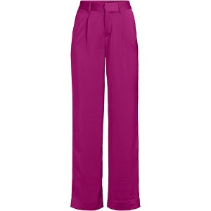 Lands' End Women's Satin Elastic Back Wide Leg Pants - 1 of 3