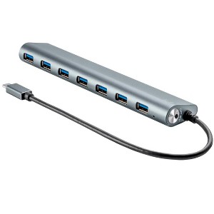 Monoprice 7 Port USB-C Hub - Aluminum, SuperSpeed Transfer Rates, Compatible With Apple MacBook, Google Chromebook & More - 1 of 4