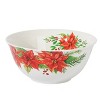 Gibson Home 4 Piece Ceramic Serving Set in White With Poinsettia Decorations - 2 of 4
