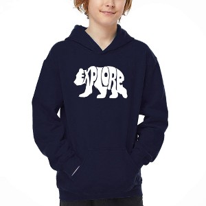 LA Pop Art Explore - Boy's Word Art Hooded Sweatshirt - 1 of 4
