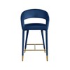 Meridian Furniture,Destiny Navy Velvet Stool - 3 of 4