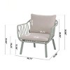 Modern Outdoor Plastic Armchair Set of 2, Weather-Resistant Patio Chairs with Waterproof Cushions for Garden-3irtyhousy - 4 of 4