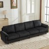 Beautyolove 4 - Piece 116.5" Modular Upholstered Sectional Sofa with Hidden Storage, Removable Cushions and Washable Covers - 3 of 4