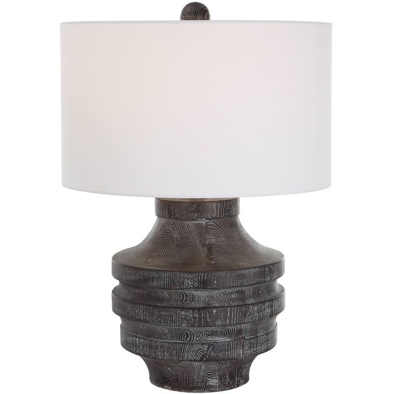Uttermost Timber Black Stain Faux Wood Grain Accent Table Lamp, 1 of 2