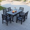 TiramisuBest 5-Piece Patio Furniture Set for 4 - 51" Table & Chairs, for Garden/Backyard/Lawn/Poolside (Black) - 3 of 4