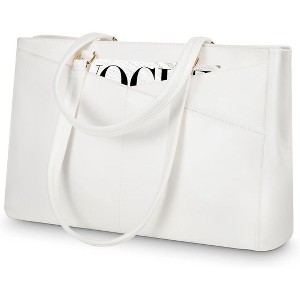 Laptop Tote Bag for Women 15.6 Inch Waterproof Leather Computer Bags Business Office Work Briefcase - 1 of 4