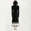Anna-Kaci Women's Long Sleeve Ribbed Knit Midi Dress with Contrast Hem Stripe Design - 4 of 4