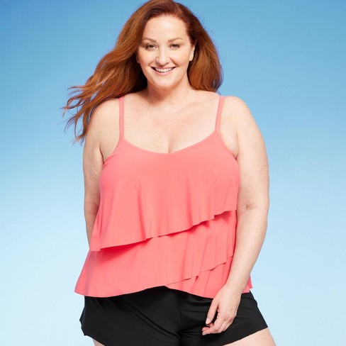 Women's Plus Size Tiered Tankini Top 