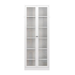 GlasFlength Kitchen Storage Farmhouse Kitchen Pantry Cabinet Freestanding Cupboard Accent Storage Cabinet for Kitchen, White, 27.6"*13.8"*72" - 1 of 4