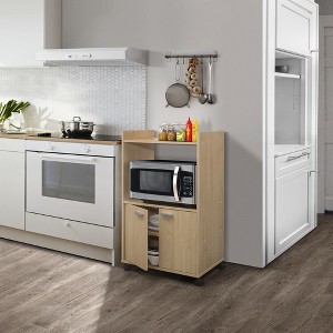 Kings Brand Furniture Ayla 2 -Door Kitchen Microwave Cart - 1 of 4