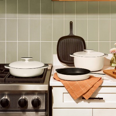 Terracotta Pink Enameled Cast Iron Braiser with Lid, 3.5 Qt