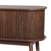 Angel Sar Rattan TV Stand Up To 75" With Sliding Door, Mid-Century Modern Media TV Console Table, Brown - 4 of 4