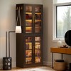 Hommoo 8-Tier Tall Shoe Storage Cabinet with Acrylic Doors and LED Lights - 3 of 4