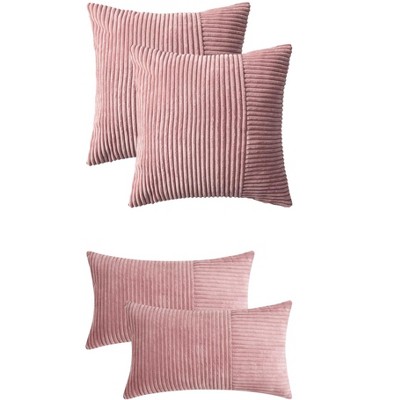 REGALWOVEN 4 Pcs Modern Strip Decorative Throw Pillow Covers for Couch Bed Living Room