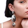 SOHI Women's Metallic Silver Party Drop Earrings - 4 of 4