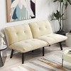 63" Convertible Velvet Sofa Bed,Modern Folding Twin Sleeper with Adjustable Backrest for Small Apartment Living Room-Baofuwish - 2 of 4